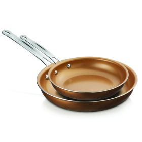 Brentwood Appliances 2-Piece Nonstick Induction-Compatible Copper Fry Pan Set