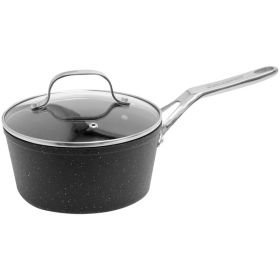THE ROCK(TM) by Starfrit(R) Saucepan with Glass Lid & Stainless Steel Handles (2-Quart)