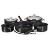 Magma "Nesting" 10-Piece Induction Compatible Cookware - Jet Black Exterior & Slate Black Ceramica Non-Stick Interior(D0102H7WBP7)