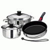 Magma Nesting 7-Piece Induction Compatible Cookware - Stainless Steel Exterior & Slate Black Ceramica Non-Stick Interior(D0102H7WBRG)