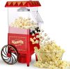 Popcorn Machine Maker Popcorn Machine with Wheels Hot Air Popper Popping 12 Cup Retro Vintage Fashioned Style, Red 5 Core POP 820
