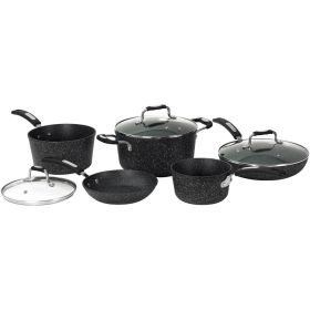 THE ROCK by Starfrit 030930-001-0000 THE ROCK by Starfrit 8-Piece Cookware Set with Bakelite Handles(D0102HHUTCW)