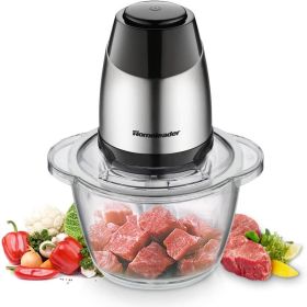 Homeleader Electric Food Chopper, 5-Cup Food Processor, 1.2L Glass Bowl Grinder Stainless Steel Motor Unit and 4 Sharp Blades(D0102HP6S2G)