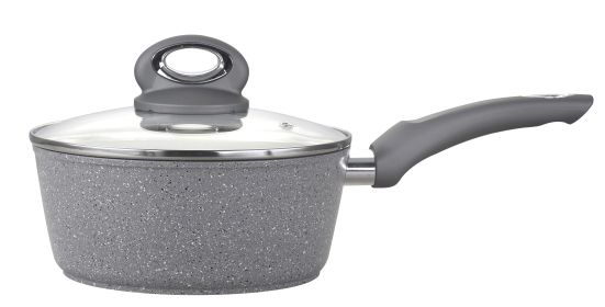 2.5 Quart Sauce Pan with Glass Lid, Small Soup Pot Nonstick Saucepan with Granite Coating