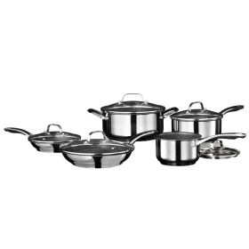 Starfrit 034611-001-0000 Stainless Steel Non-Stick 10-Piece Cookware Set with Stainless Steel Handles(D0102HXM95A)