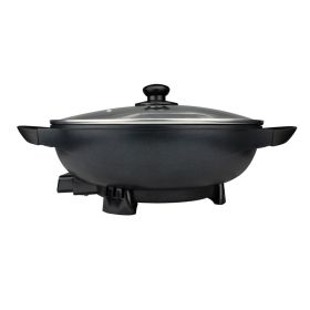 Brentwood Appliances SK-69BK 13-Inch Non-Stick Flat-Bottom Electric Wok Skillet with Vented Glass Lid(D0102HXMIFY)