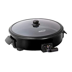 Brentwood Appliances SK-67BK 12-Inch Round Nonstick Electric Skillet with Vented Glass Lid(D0102HXMPJW)