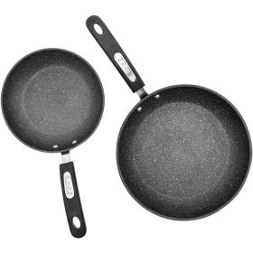 THE ROCK by Starfrit 060740-002-0000 THE ROCK by Starfrit Set of 2 Fry Pans with Bakelite Handles(D0102HXPE5A)