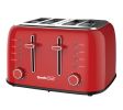 Toaster 4 Slice, Geek Chef Retro Red Extra Wide Slot, Independent temperature control Toaster