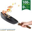 Frying Pan Set 3-Piece Nonstick Saucepan Woks Cookware Set,Heat-Resistant Ergonomic Wood