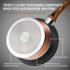 Frying Pan Set 3-Piece Nonstick Saucepan Woks Cookware Set,Heat-Resistant Ergonomic Wood