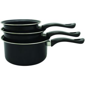 Brentwood Appliances 3-Piece Nonstick Carbon Steel Saucepan Set (size: 3-Piece)