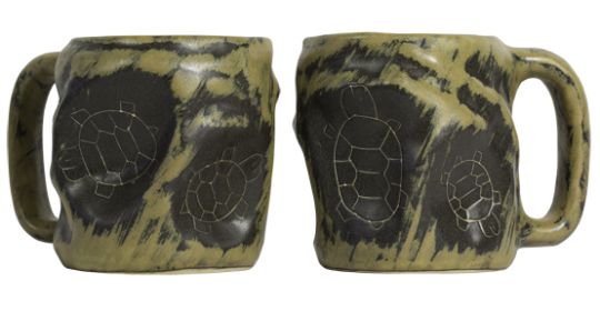 Rock Art Mugs 20oz Hand Etched, Glazed and Finished (Style: Turtle)
