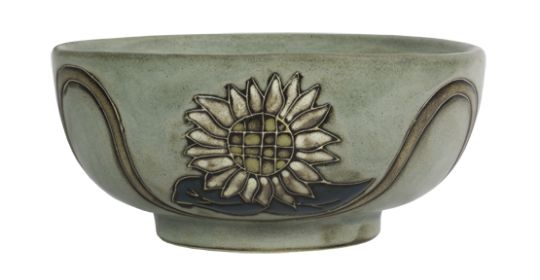 Serving Bowls 72 oz Hand Etched, Glazed and Finished (Style: Sunflowers)