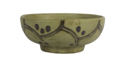Serving Bowl 24 oz. Hand Etched, Glazed and Finished (Style: Grape Vines)