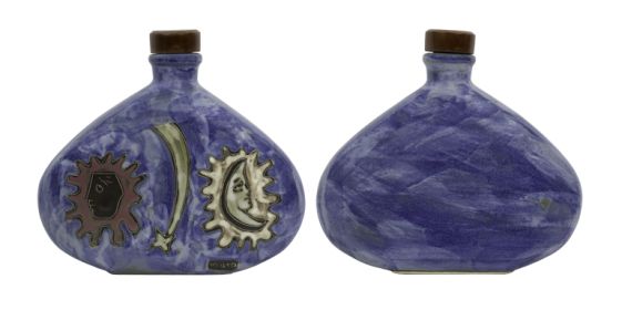 Decanters 28 oz Hand Etched, Glazed and Finished (Style: Celestial Blue)