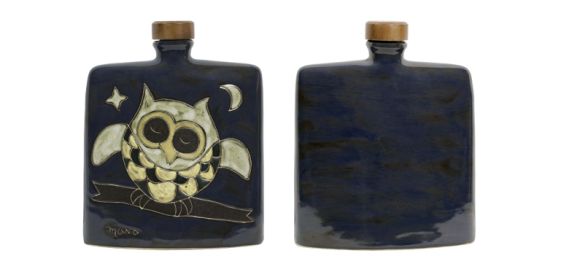 Decanters - Square 24 oz Hand Etched, Glazed and Finished (Style: Owls)