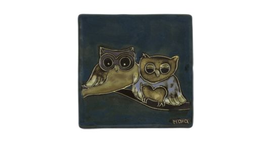 Tiles/Trivets 6x6 (Style: Owls On Branch)